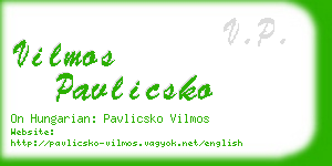 vilmos pavlicsko business card